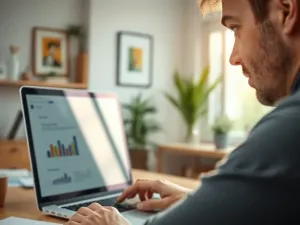 Mężczyzna trzymający nowoczesny router Wi-Fi w minimalistycznym biurze, co ilustruje konfigurację sieci domowej.